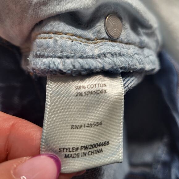 Tgla Francesca's Acid Wash Denim Jean Shorts Fixed Roll Hem Y2K 90s Size 30 - Picture 7 of 8